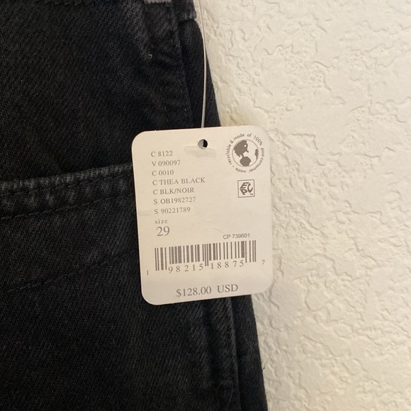 FREE PEOPLE WE THE FREE BENJI RELAXED WIDE LEG JEANS. NWT. THEA BLACK - Picture 6 of 10